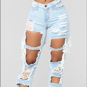 Distressed jeans